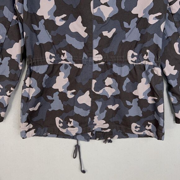 Banana Republic Jacket Womens Small Gray Blue Camo Anorak Utility Ripstop Army - Picture 10 of 15